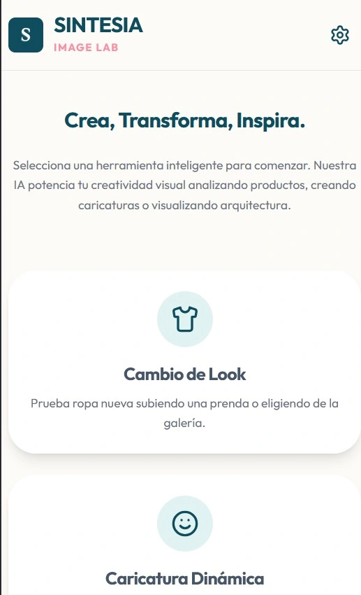Captura de Sintesia Image Lab
